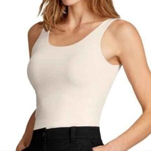 Frank and Oak Ladies Smoothing Contour Tank Size Medium Cream/Beige Sleeveless